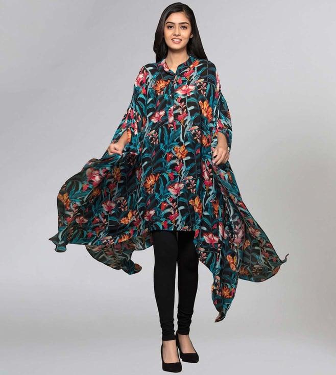 first resort by ramola bachchan black tropical print tunic