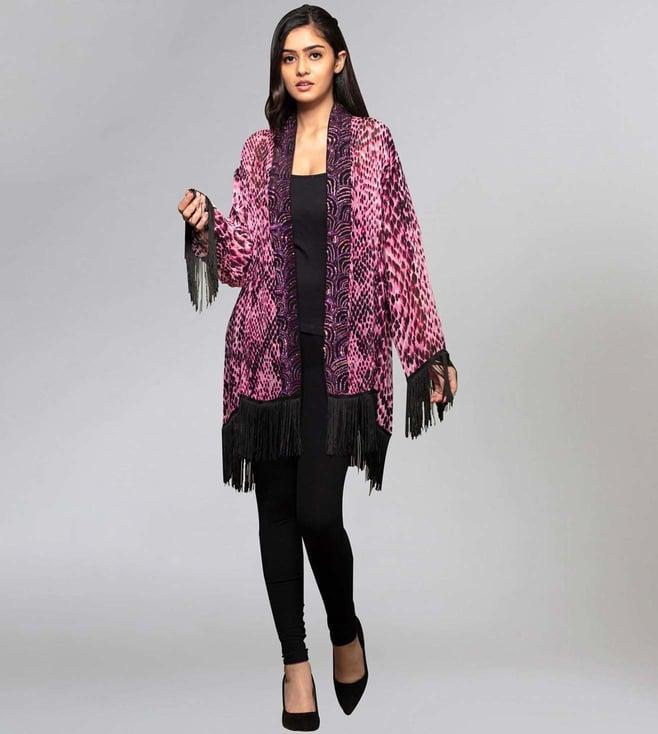 first resort by ramola bachchan pink animal print kimono