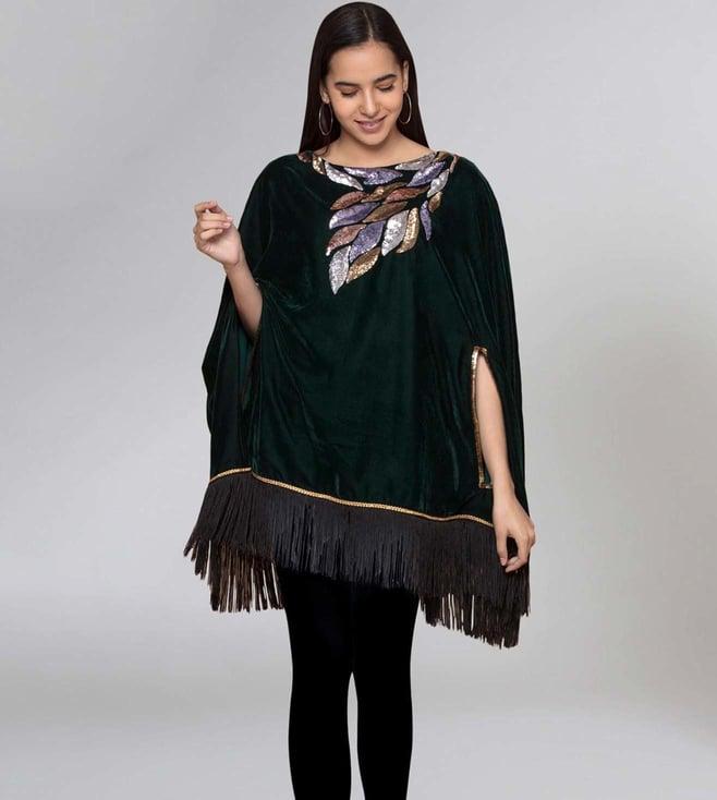 first resort by ramola bachchan green sequinned poncho