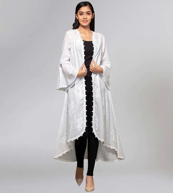 first resort by ramola bachchan white embellished coat dress