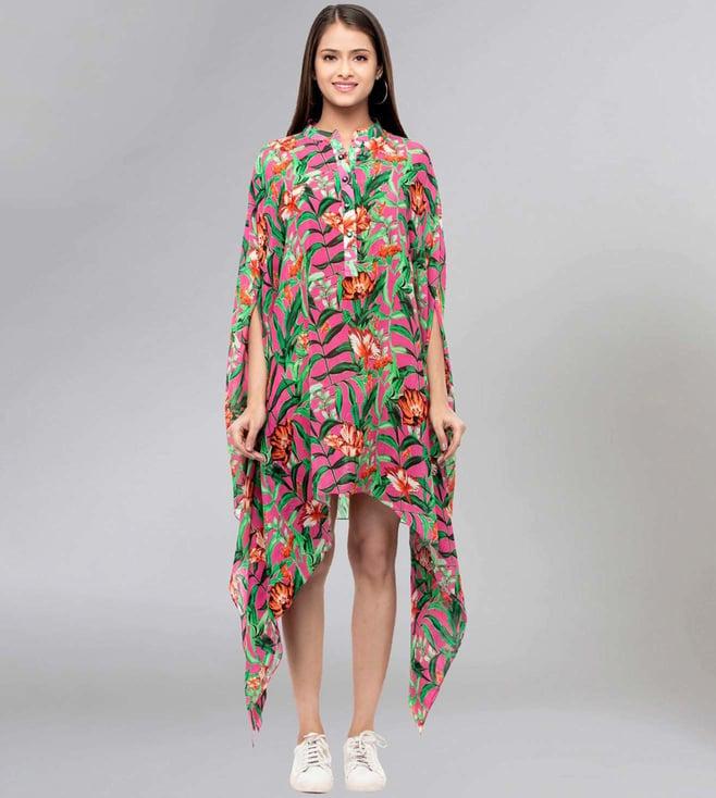 first resort by ramola bachchan pink tropical print tunic