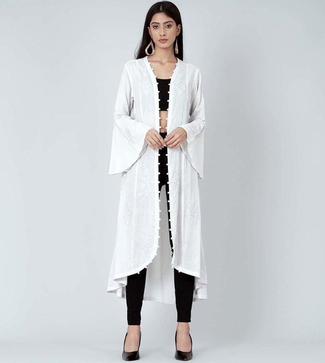 first resort by ramola bachchan grey embellished coat dress