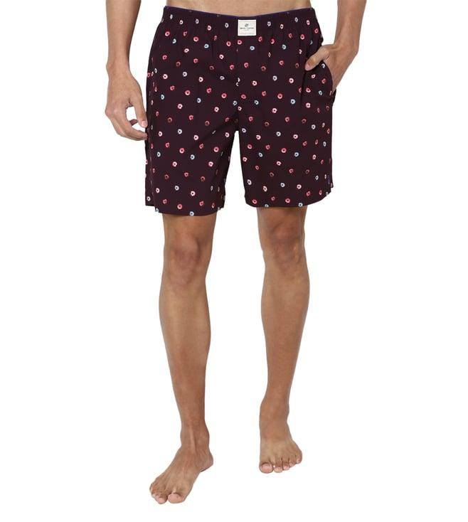 simon carter london maroon printed regular fit boxer shorts