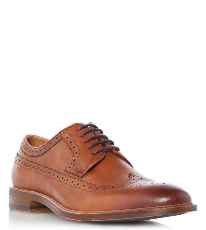 dune london men's superior tan derby shoes