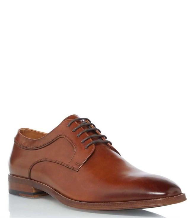 dune london men's sparrows tan derby shoes