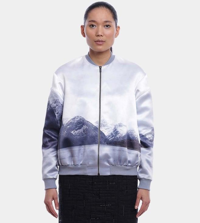 ayurganic white sene mountain bomber jacket