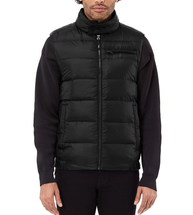 tumi black pax quilted regular fit vest jacket