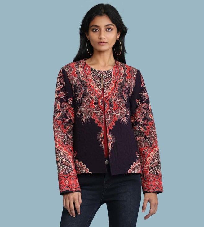 aarke ritu kumar wine printed jacket