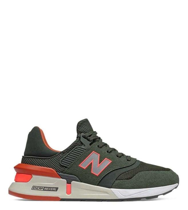 new balance men's olive green sneakers