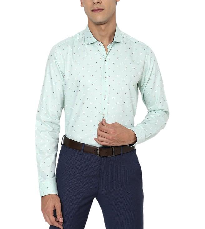 simon carter london blue printed slim fit formal shirt