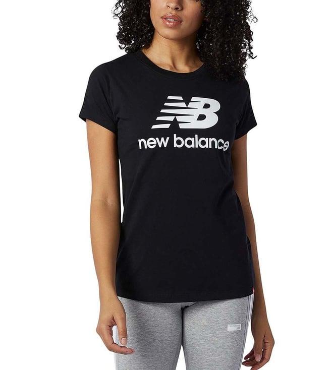 new balance black short sleeve top wt91546 for women