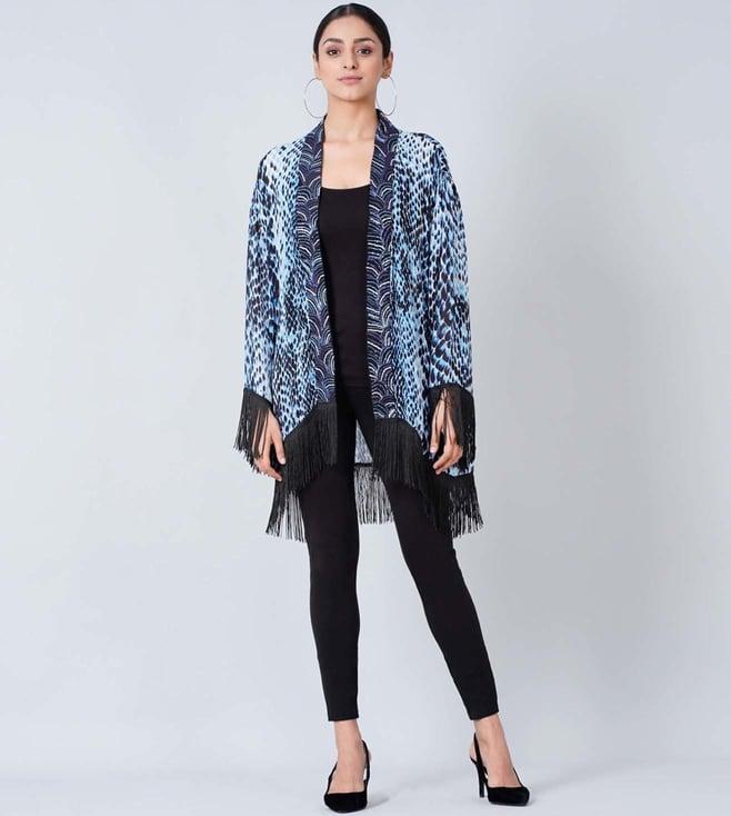 first resort by ramola bachchan blue animal print kimono