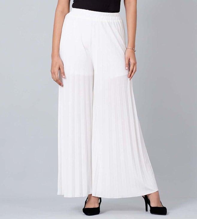 first resort by ramola bachchan white wide leg pleated palazzo