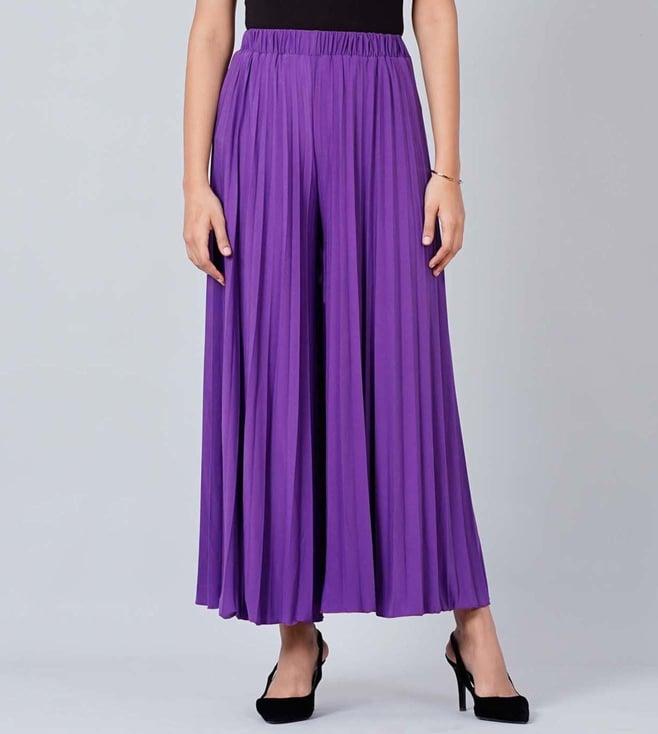 first resort by ramola bachchan purple wide leg pleated palazzo