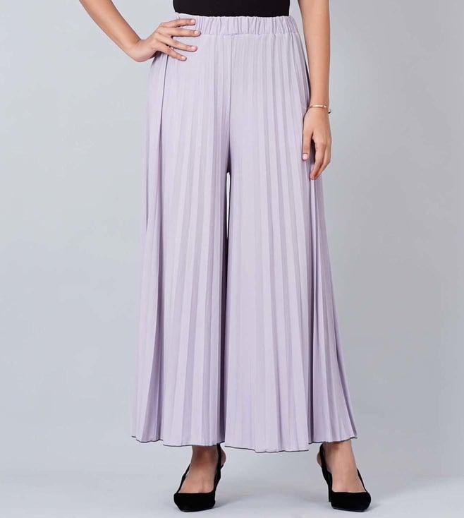 first resort by ramola bachchan lilac wide leg pleated palazzo