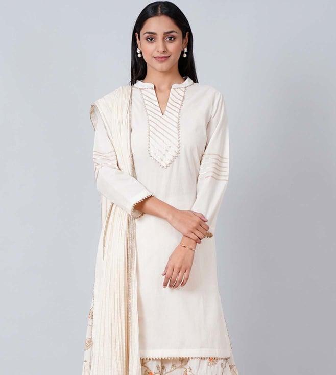 first resort by ramola bachchan ivory nehru collar long kurta