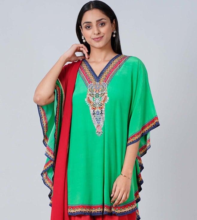 first resort by ramola bachchan green embellished tunic