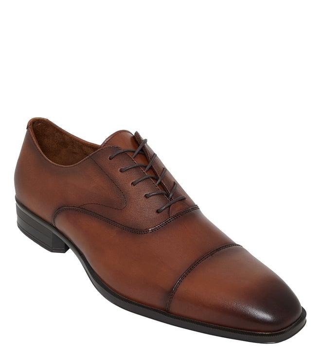 aldo men's leather cognac oxford shoes