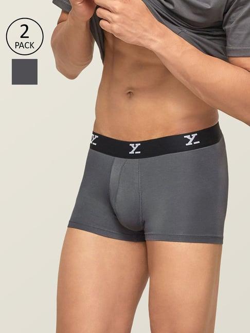 xyxx grey slim fit trunks (pack of 2)