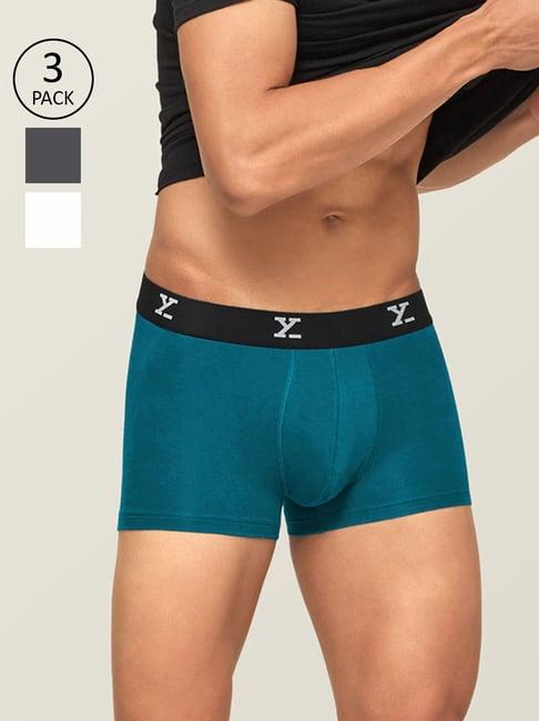 xyxx multicolor slim fit trunks (pack of 3)