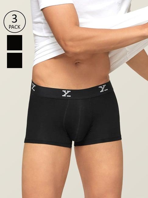 xyxx black slim fit trunks (pack of 3)