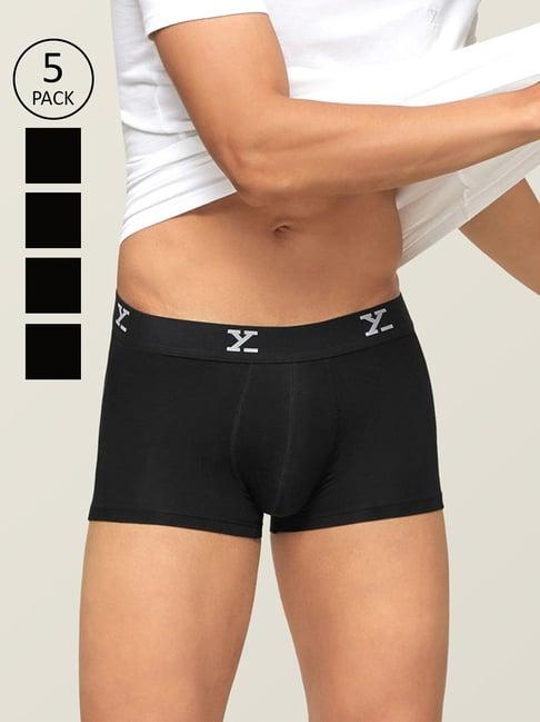 xyxx black slim fit trunks (pack of 5)