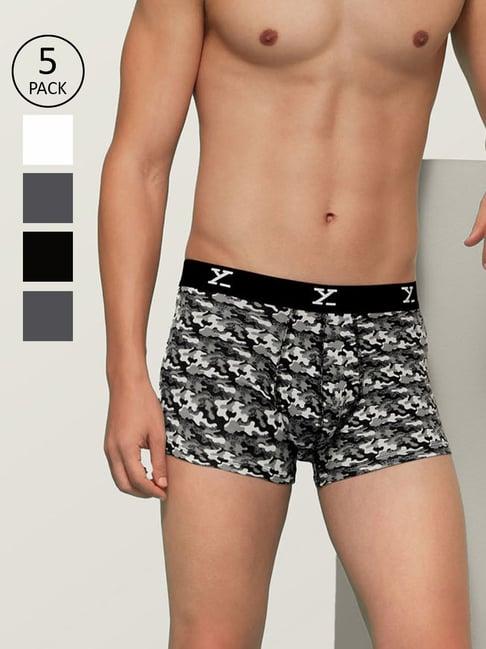 xyxx black & grey skinny fit trunks (pack of 5)