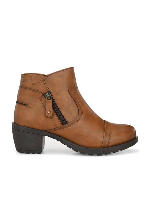 delize tan casual booties