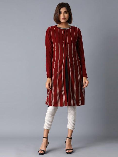 w red striped cardigan