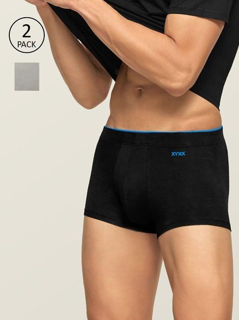 xyxx black & grey skinny fit trunks (pack of 2)