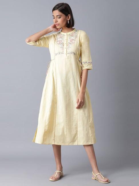 w yellow straight kurta