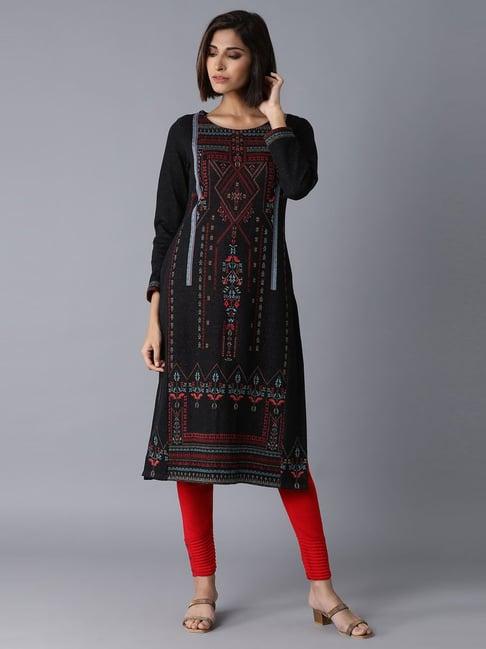 w black straight kurta