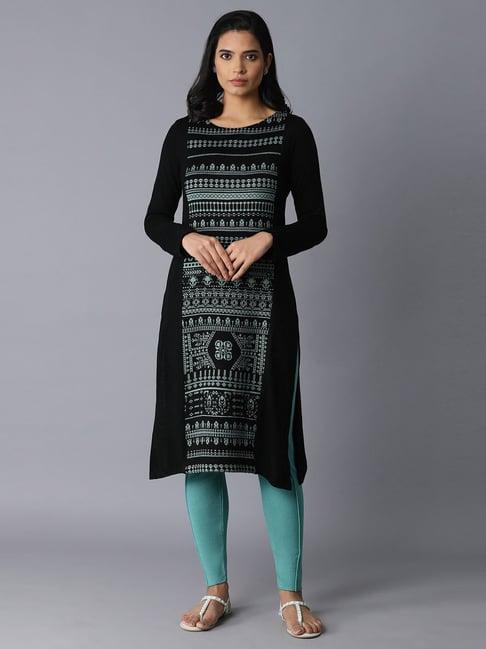 w green straight kurta