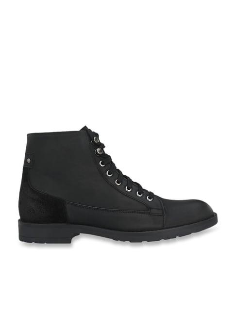 delize men's black biker boots