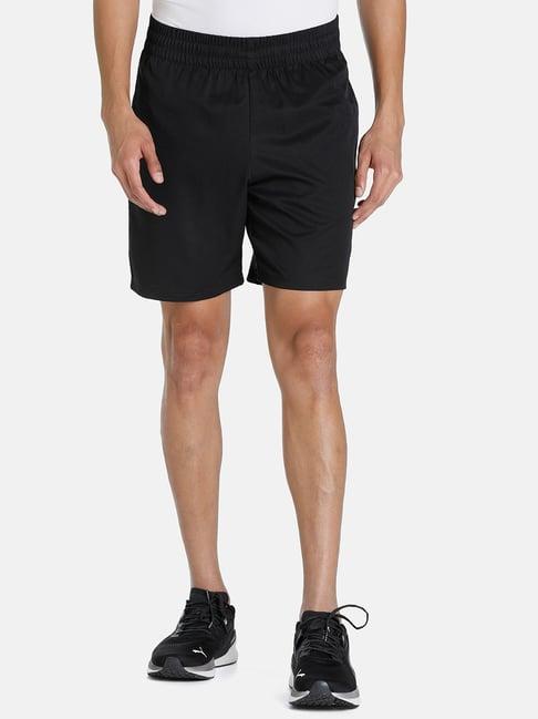 puma performance essentials black regular fit sports shorts