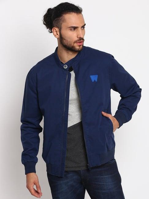 wrangler navy regular fit jacket