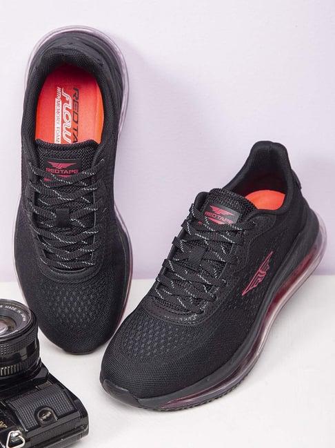 red tape jet black walking shoes