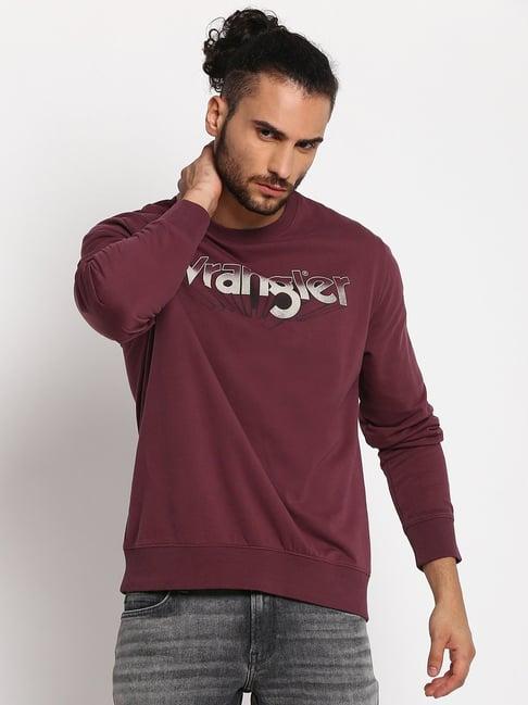 wrangler wine printed sweatshirt