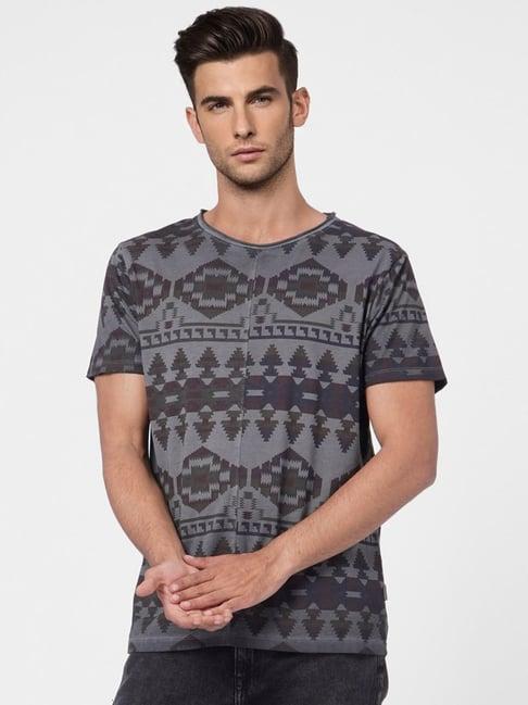 jack & jones grey printed t-shirt