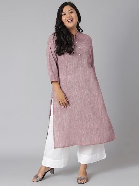 xl love by janasya mauve straight kurta