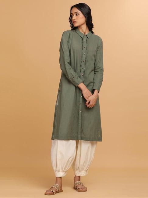 folksong by w green cotton a line kurta