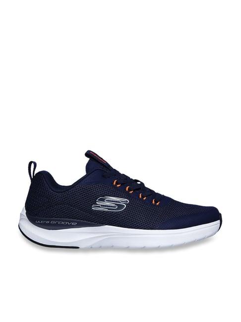 skechers men's ultra groove live session navy casual slip-ons