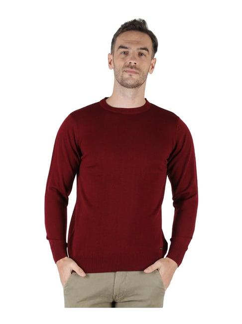 monte carlo maroon round neck pullover