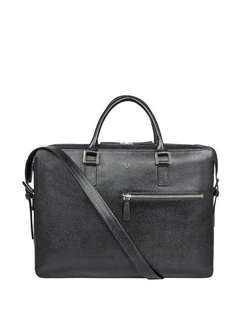 hidesign black medium messenger bag