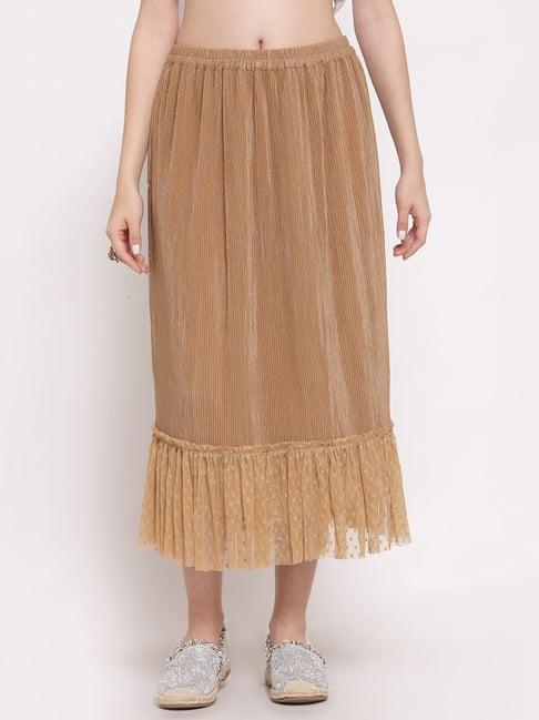 lela beige a-line skirt