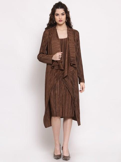 lela brown full sleeves shrug