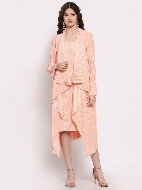 lela peach full sleeves shrug