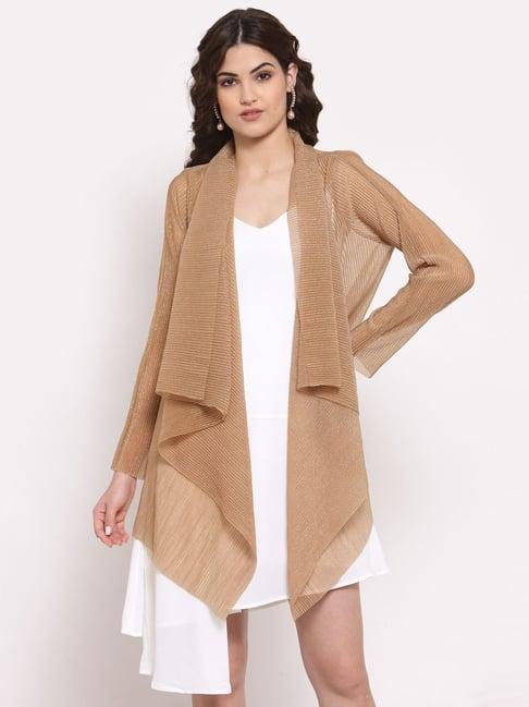 lela beige full sleeves shrug