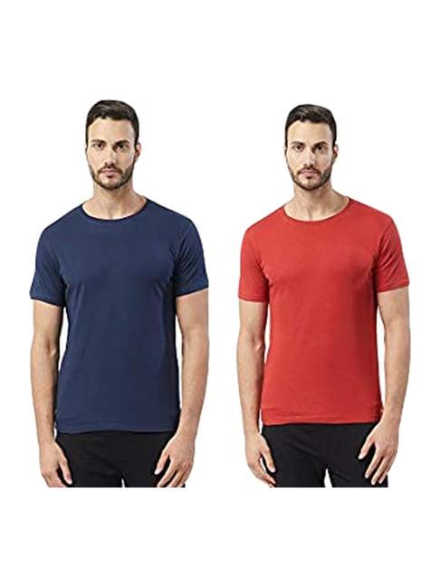 fruit of the loom blue & red regular fit t-shirts (pack of 2)