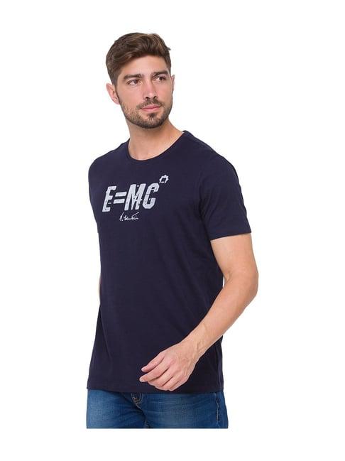 spykar navy short sleeves t-shirt